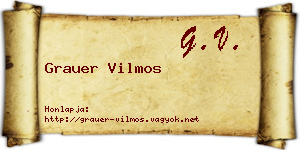 Grauer Vilmos névjegykártya